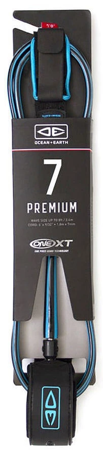 Ocean And Earth Premium One XT Leash Blue 7 Ft