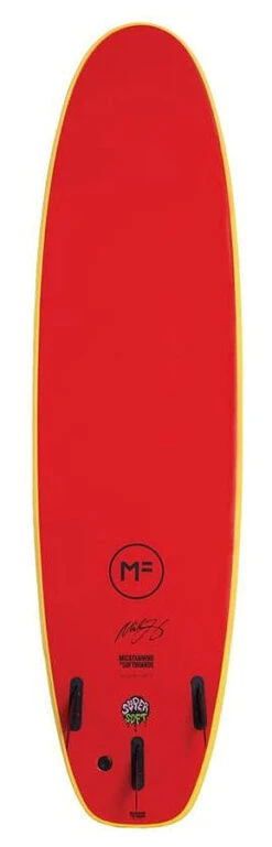 Mick Fanning Softboards Beastie Super Soft Tri Sunshine Red 8 Foot 0 Inches